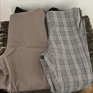 Gray Plaid and Tan Work Pants